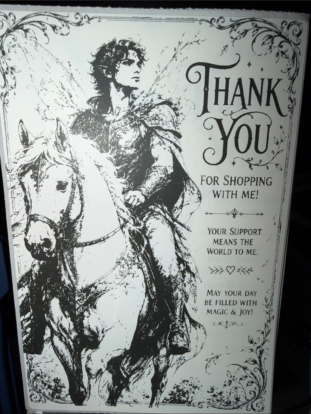 Thank You Elf and Horse 50 count 4x6